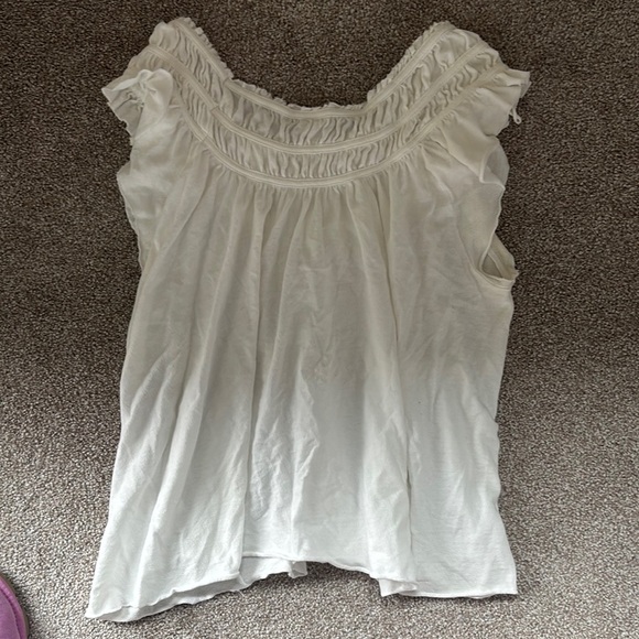 We The FreeWhite Ruffled Women's Top - Picture 3 of 3